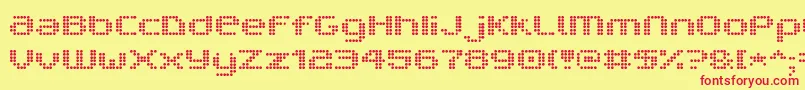 V5ProphitDot-fontti – punaiset fontit keltaisella taustalla