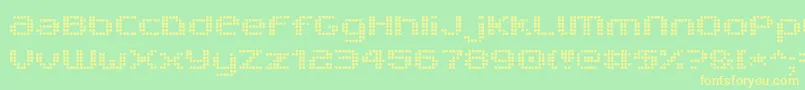 V5ProphitDot-fontti – keltaiset fontit vihreällä taustalla