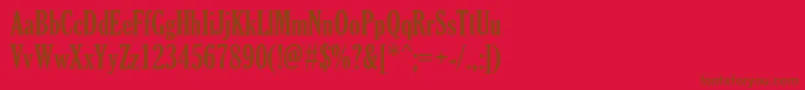 GloucesterMtExtraCondensed Font – Brown Fonts on Red Background