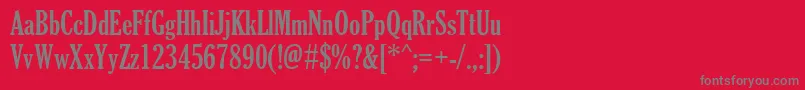 フォントGloucesterMtExtraCondensed – 赤い背景に灰色の文字