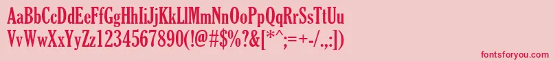 GloucesterMtExtraCondensed Font – Red Fonts on Pink Background