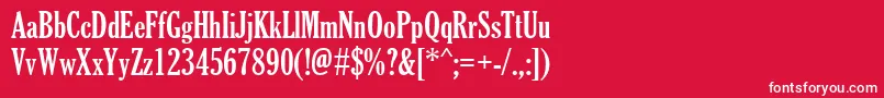 GloucesterMtExtraCondensed Font – White Fonts on Red Background
