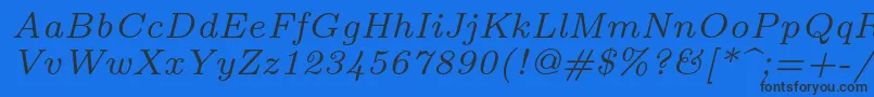 fuente Lmroman7Italic – Fuentes Negras Sobre Fondo Azul