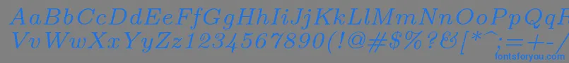 Lmroman7Italic Font – Blue Fonts on Gray Background