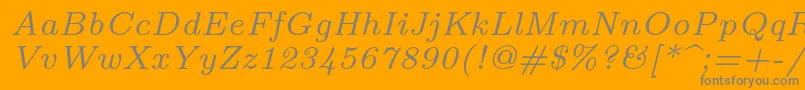 Lmroman7Italic Font – Gray Fonts on Orange Background