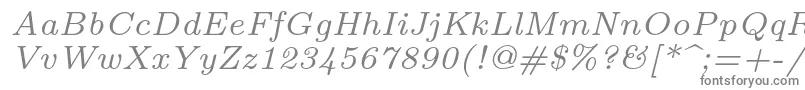 フォントLmroman7Italic – 灰色のフォント