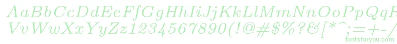 Lmroman7Italic Font – Green Fonts on White Background