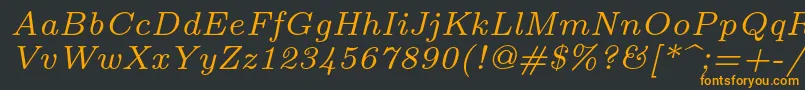 Lmroman7Italic Font – Orange Fonts on Black Background