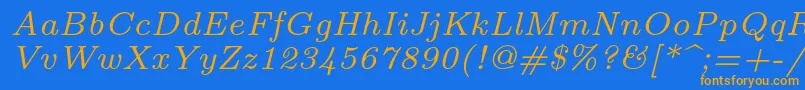 fuente Lmroman7Italic – Fuentes Naranjas Sobre Fondo Azul