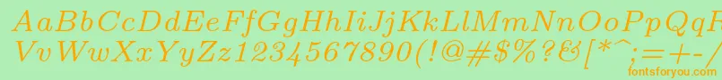 fuente Lmroman7Italic – Fuentes Naranjas Sobre Fondo Verde