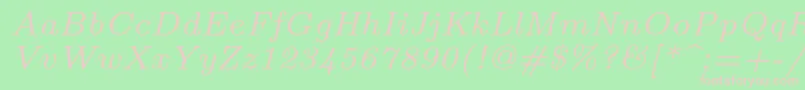 fuente Lmroman7Italic – Fuentes Rosadas Sobre Fondo Verde