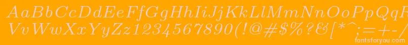 Lmroman7Italic Font – Pink Fonts on Orange Background