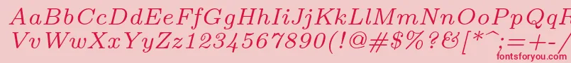 fuente Lmroman7Italic – Fuentes Rojas Sobre Fondo Rosa