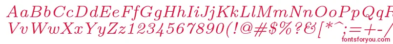 fuente Lmroman7Italic – Fuentes Rojas Sobre Fondo Blanco