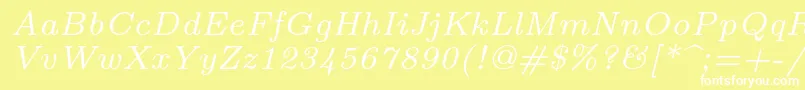 Lmroman7Italic Font – White Fonts on Yellow Background