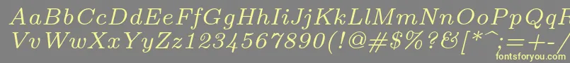 Lmroman7Italic Font – Yellow Fonts on Gray Background