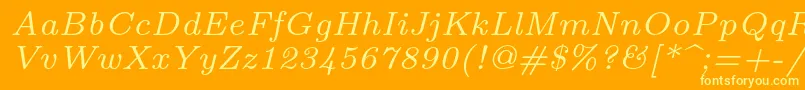 fuente Lmroman7Italic – Fuentes Amarillas Sobre Fondo Naranja