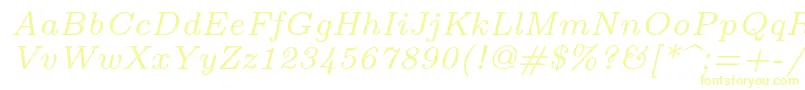 フォントLmroman7Italic – 黄色のフォント