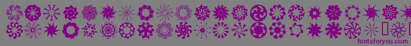 Aleornamentsrotatoll-fontti – violetit fontit harmaalla taustalla