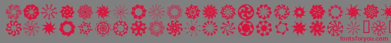 フォントAleornamentsrotatoll – 赤い文字の灰色の背景