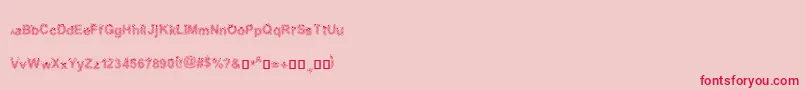 Fonte HalfToneArial – fontes vermelhas em um fundo rosa