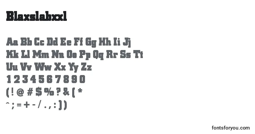 A fonte Blaxslabxxl – alfabeto, números, caracteres especiais
