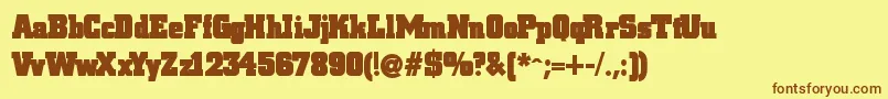 Blaxslabxxl Font – Brown Fonts on Yellow Background