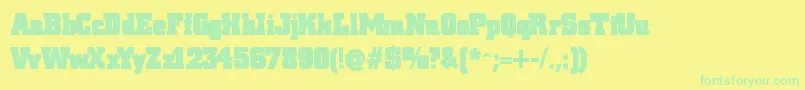 Blaxslabxxl Font – Green Fonts on Yellow Background