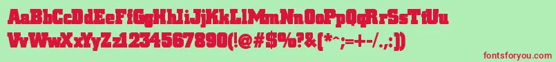 Blaxslabxxl Font – Red Fonts on Green Background