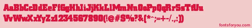 フォントBlaxslabxxl – ピンクの背景に赤い文字