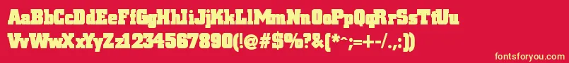Blaxslabxxl Font – Yellow Fonts on Red Background