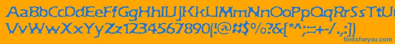 Jekyll-Schriftart – Blaue Schriften auf orangefarbenem Hintergrund