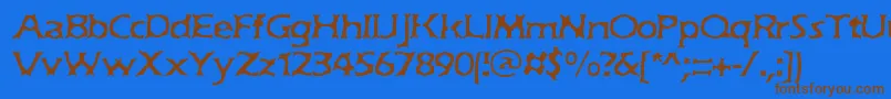 フォントJekyll – 茶色の文字が青い背景にあります。