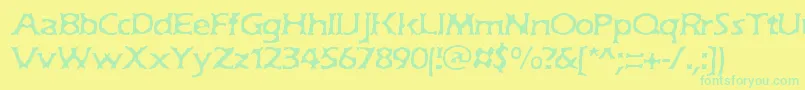 Fonte Jekyll – fontes verdes em um fundo amarelo