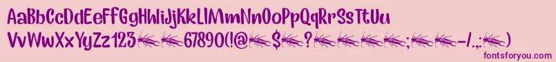 EarwormDemo Font – Purple Fonts on Pink Background