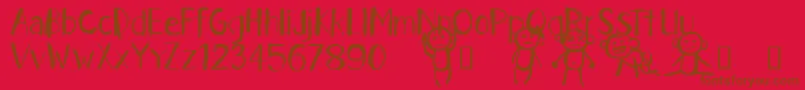 CfidontwanttogrowupRegular Font – Brown Fonts on Red Background
