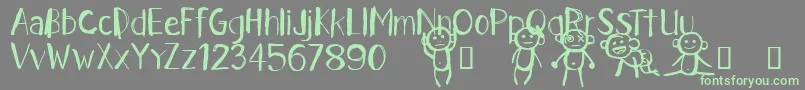 CfidontwanttogrowupRegular-Schriftart – Grüne Schriften auf grauem Hintergrund