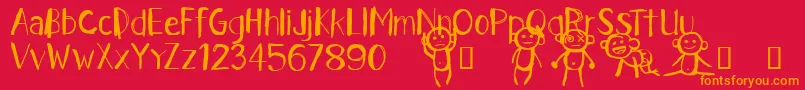 CfidontwanttogrowupRegular Font – Orange Fonts on Red Background