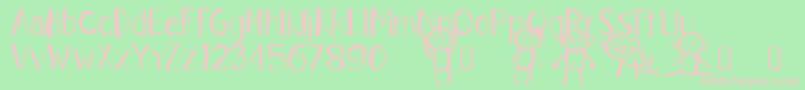 CfidontwanttogrowupRegular Font – Pink Fonts on Green Background