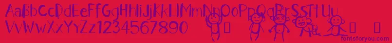 CfidontwanttogrowupRegular Font – Purple Fonts on Red Background