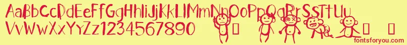 CfidontwanttogrowupRegular Font – Red Fonts on Yellow Background