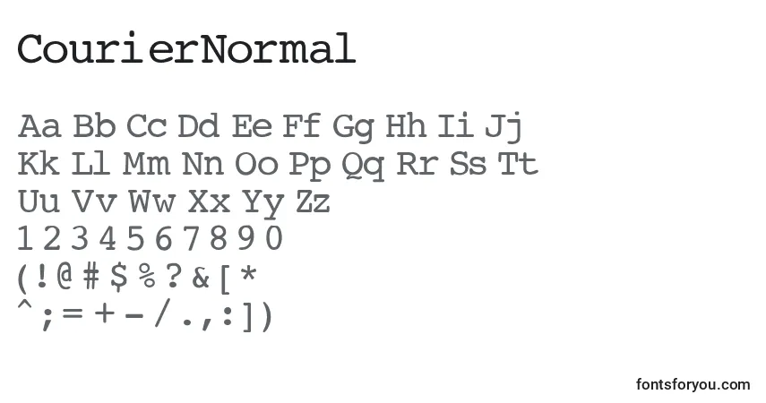A fonte CourierNormal – alfabeto, números, caracteres especiais