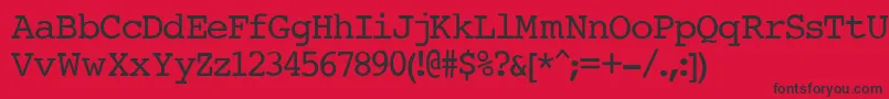 CourierNormal Font – Black Fonts on Red Background