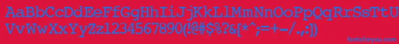 CourierNormal Font – Blue Fonts on Red Background