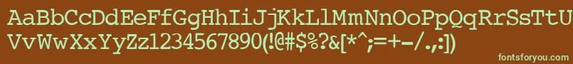CourierNormal Font – Green Fonts on Brown Background