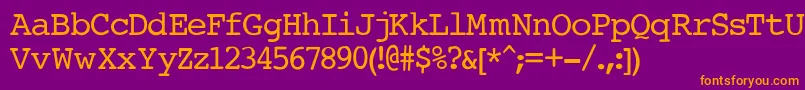 CourierNormal Font – Orange Fonts on Purple Background