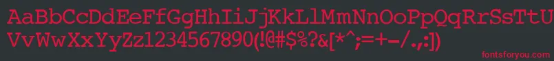 フォントCourierNormal – 黒い背景に赤い文字