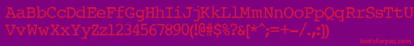 CourierNormal Font – Red Fonts on Purple Background