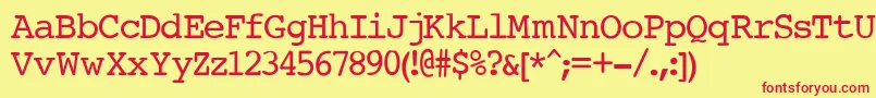 CourierNormal Font – Red Fonts on Yellow Background