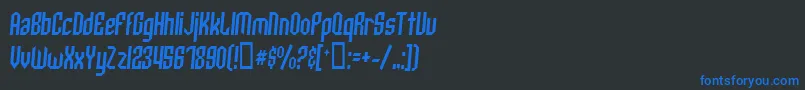 ArcheryBlackCondensedItalic Font – Blue Fonts on Black Background